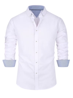 Men’s Long Sleeve Pointed Collar Button Down Shirt