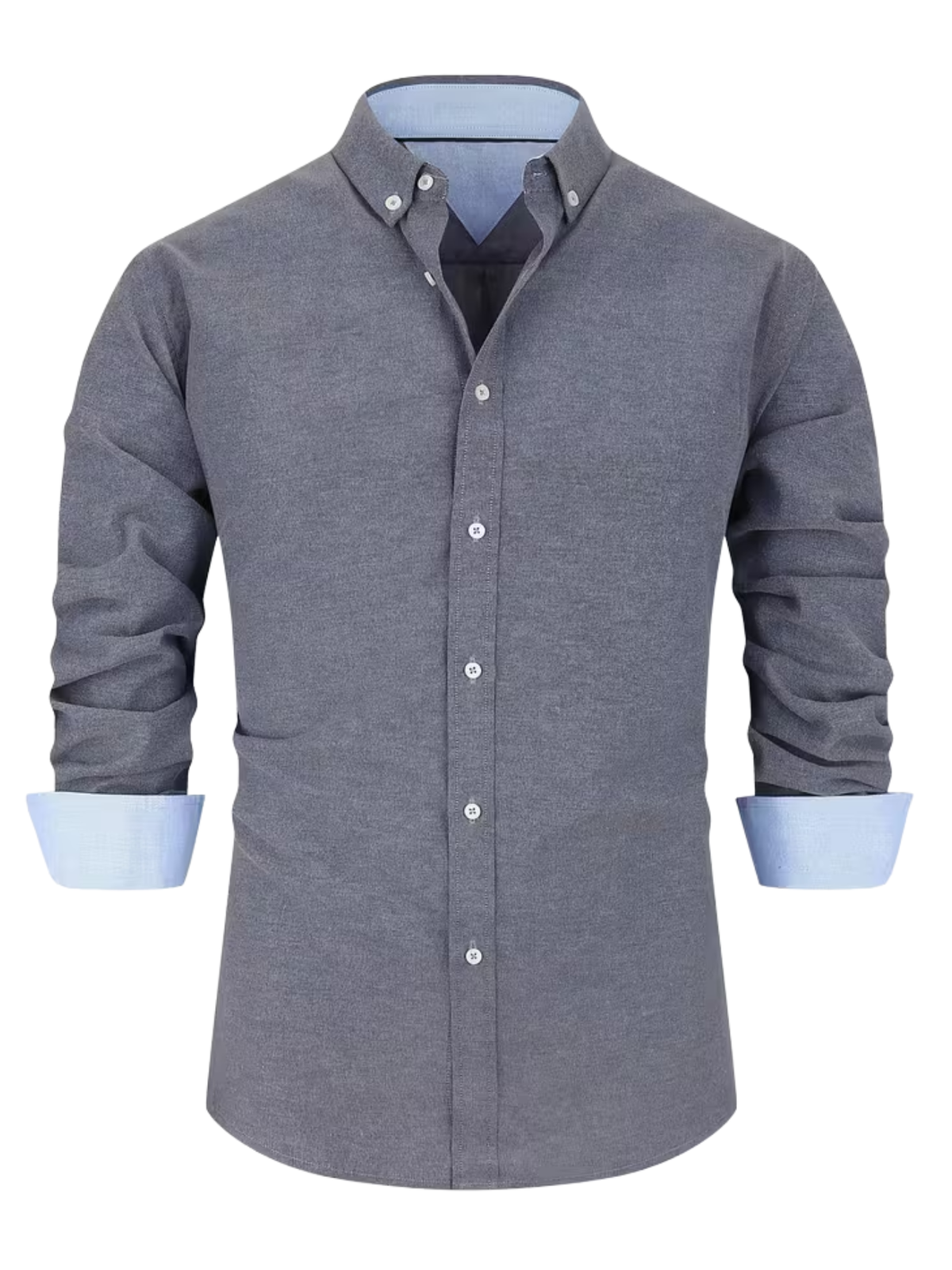 Men’s Long Sleeve Pointed Collar Button Down Shirt