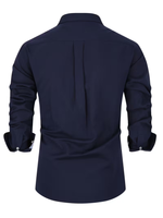 Men’s Long Sleeve Pointed Collar Button Down Shirt