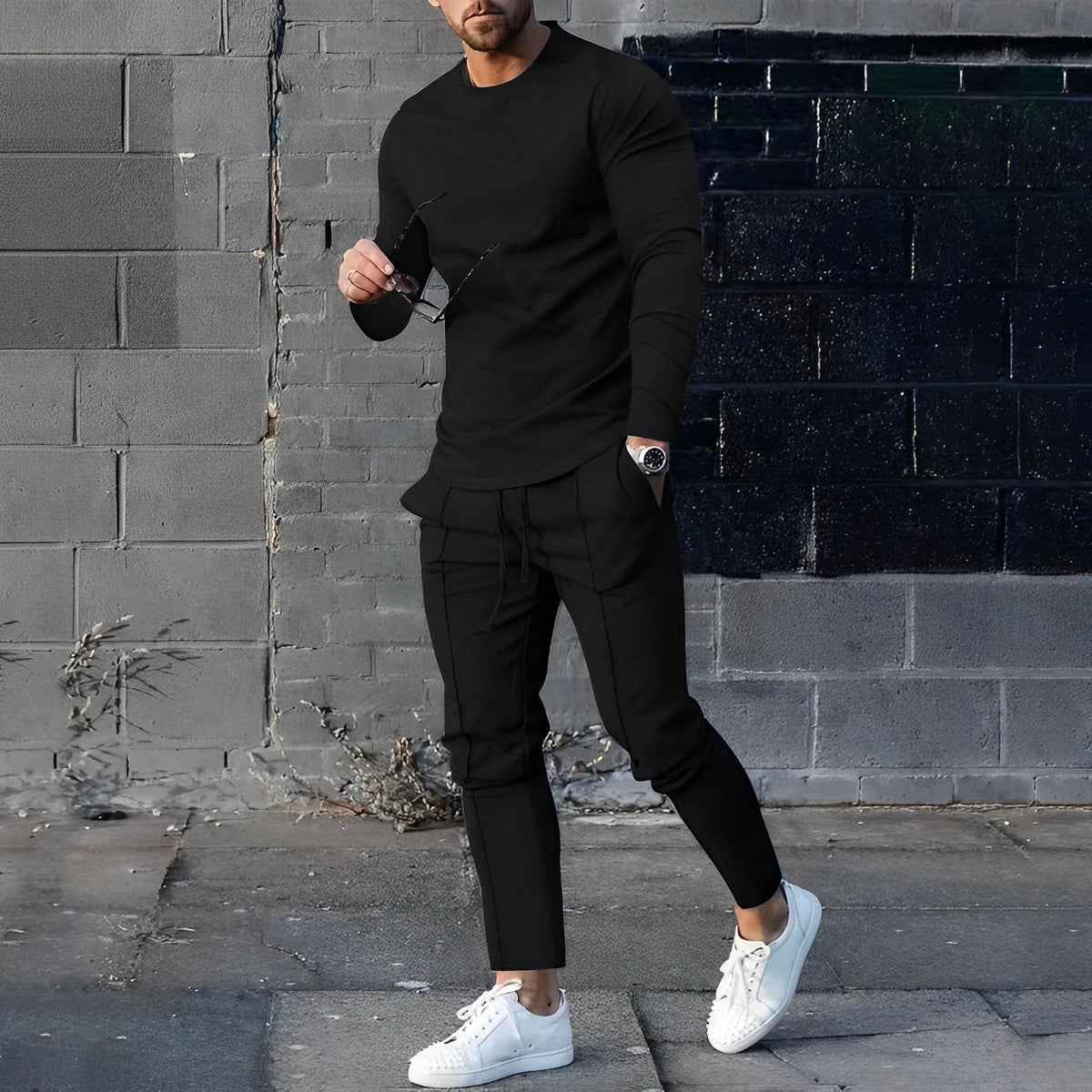 Men’s Long Sleeve T-Shirt and Jogger Pants 2 Piece Lounge Set