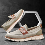 Men's Low Top Knit Pattern Round Toe Slip On Grooved Sole Loafers
