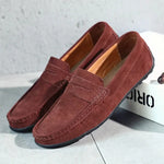 Men's Low Top Moc Toe Slip On Stitched Trim Penny Loafers
