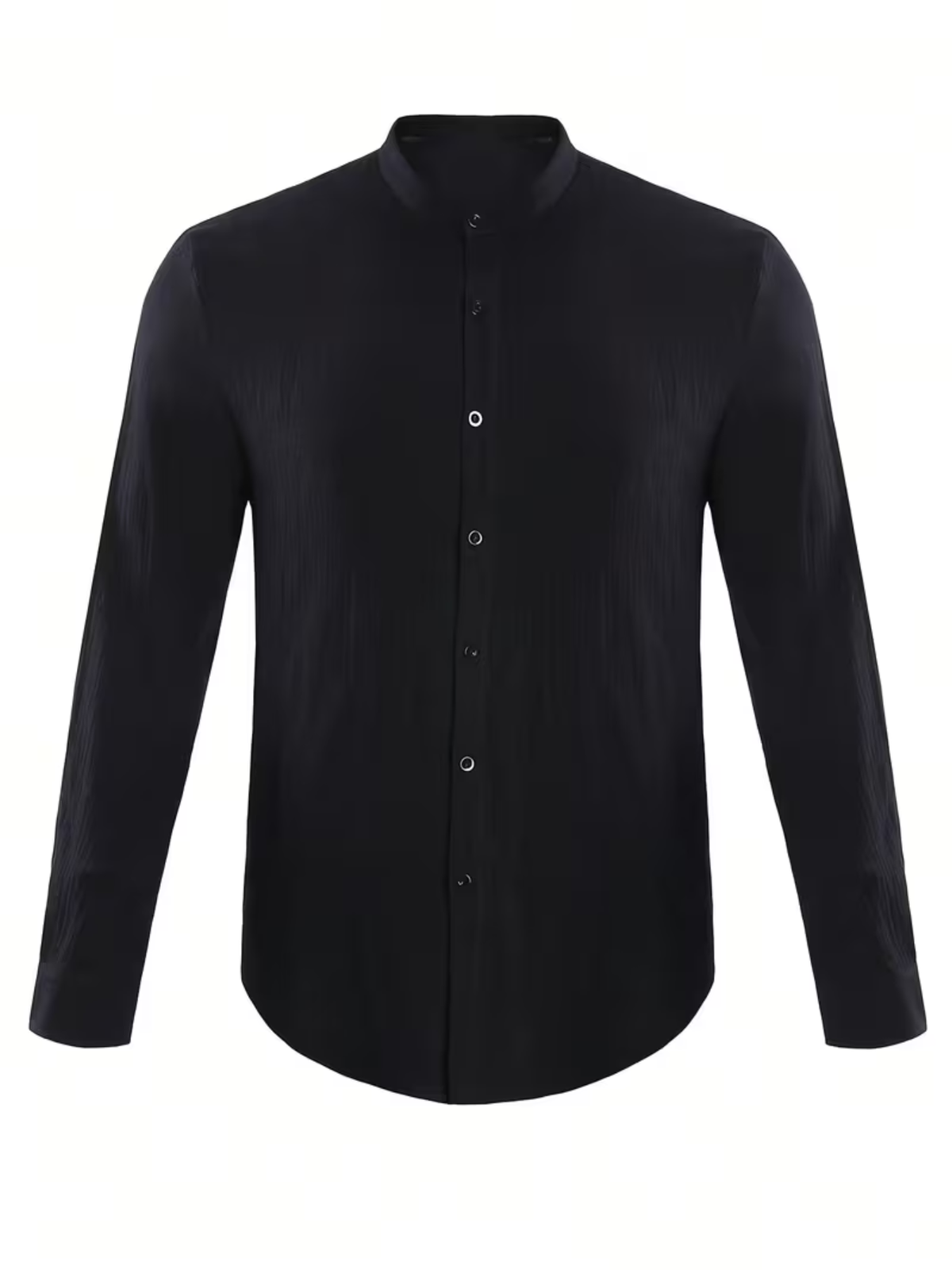 Men's Mandarin Collar Long Sleeve Button Up Shirt