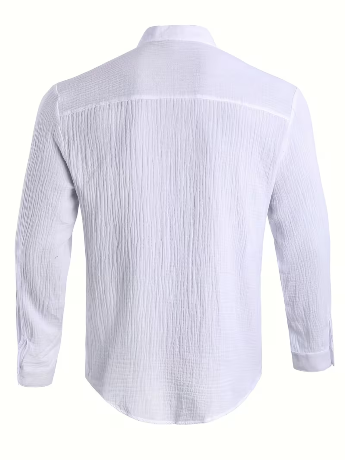 Men's Mandarin Collar Long Sleeve Button Up Shirt