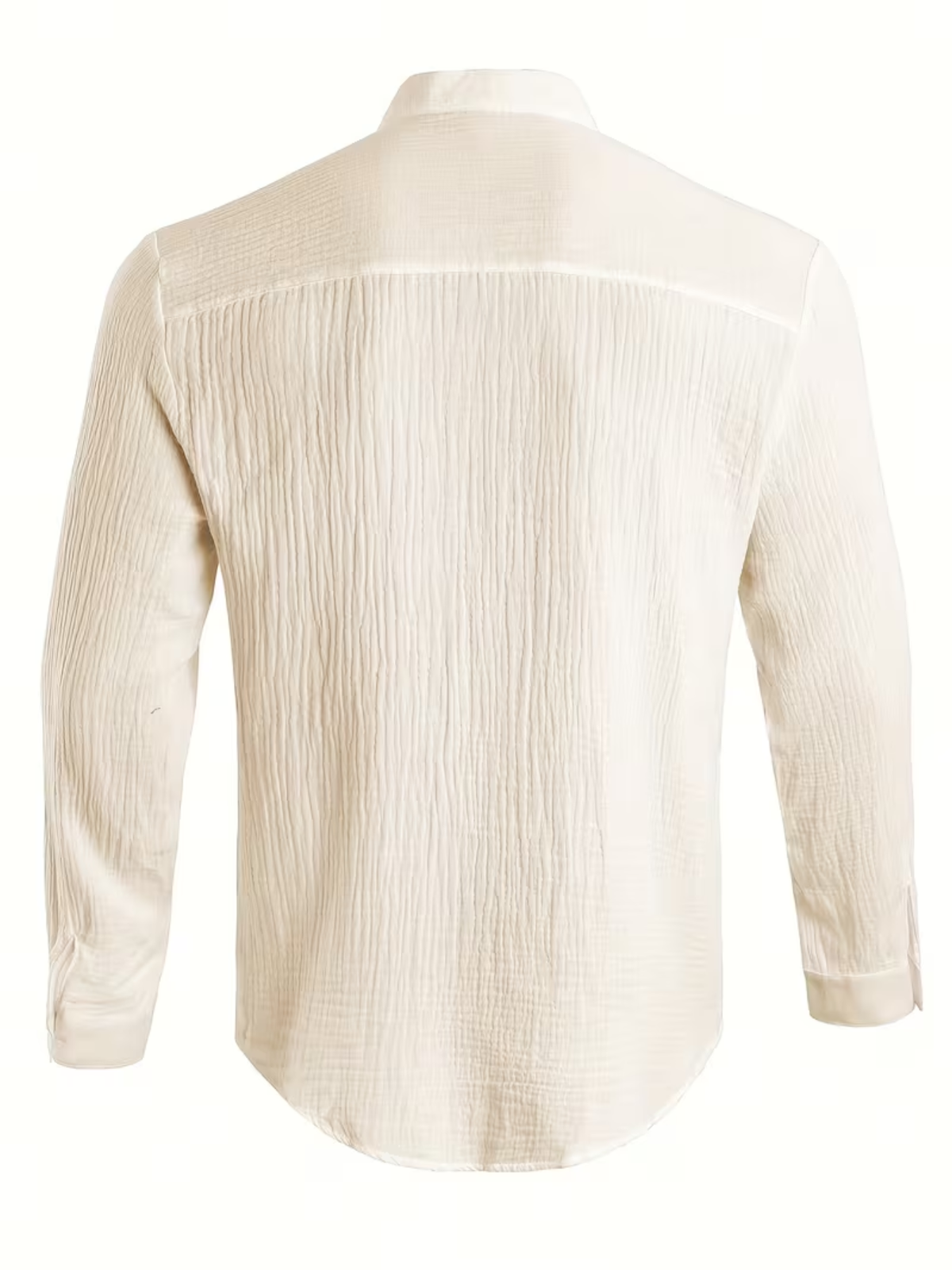 Men's Mandarin Collar Long Sleeve Button Up Shirt