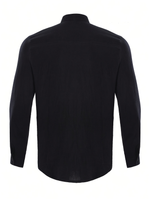 Men's Mandarin Collar Long Sleeve Button Up Shirt