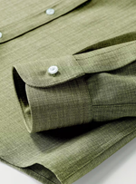 Men's Mandarin Collar Long Sleeve Buttoned Shirt