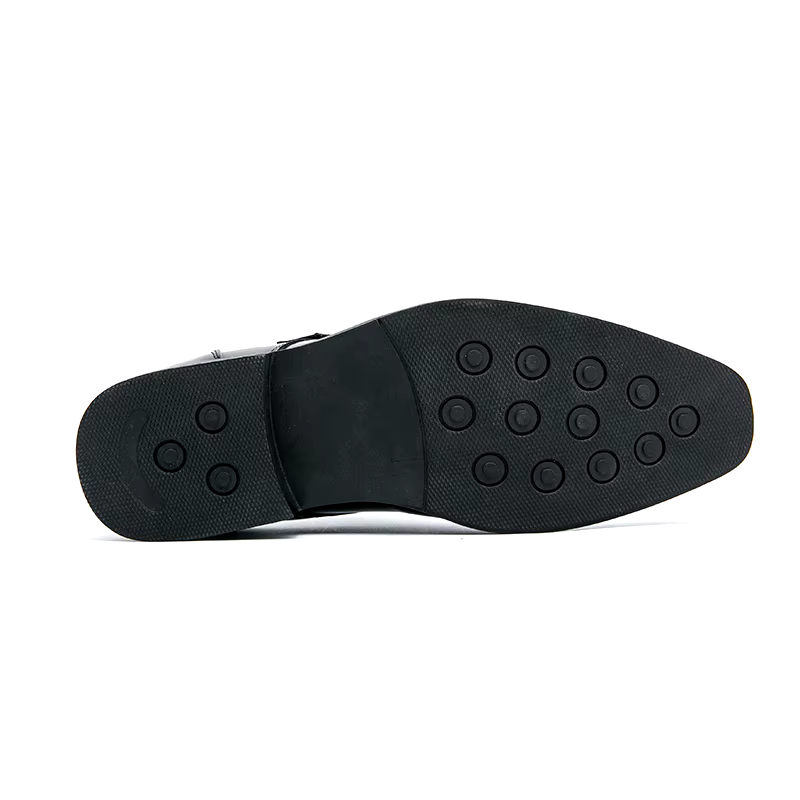 Men's Monk Strap Perforated Buckle Pointed Toe Dress Shoes