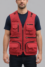 Men's Multi-Pocket Front Zip Utility Vest