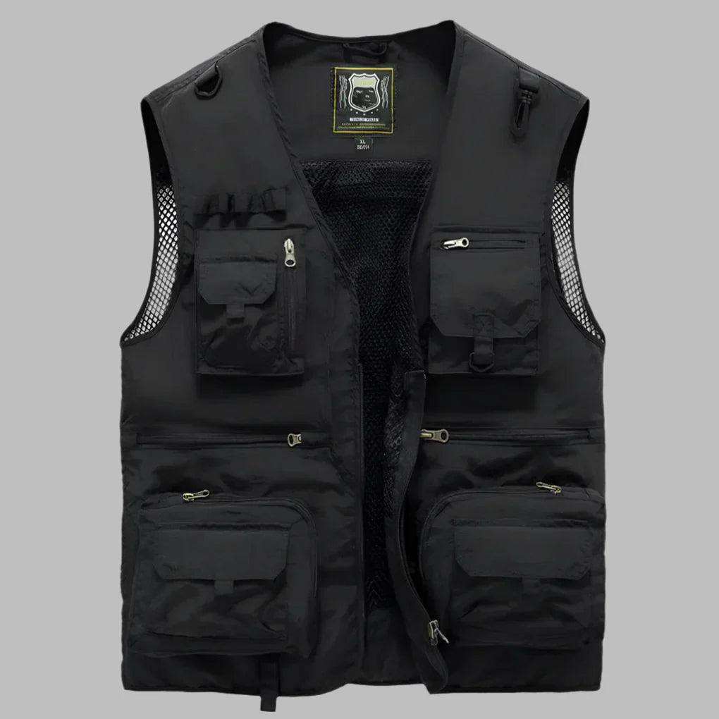 Men's Multi-Pocket Front Zip Utility Vest