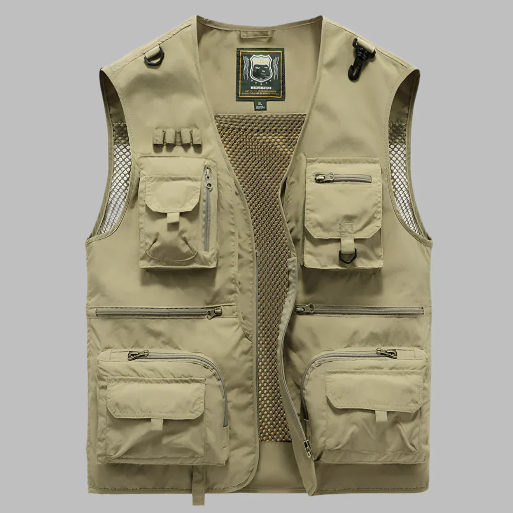 Men's Multi-Pocket Front Zip Utility Vest