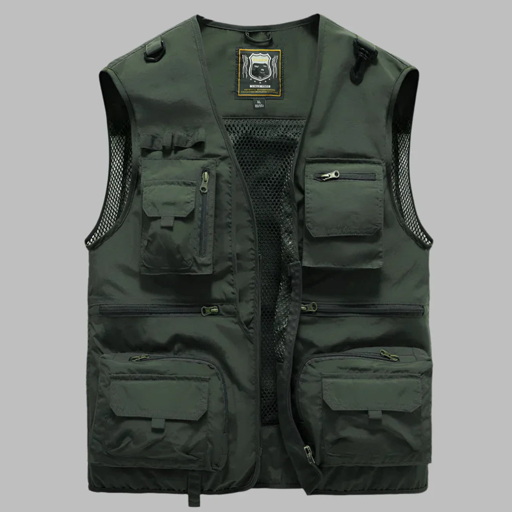 Men's Multi-Pocket Front Zip Utility Vest