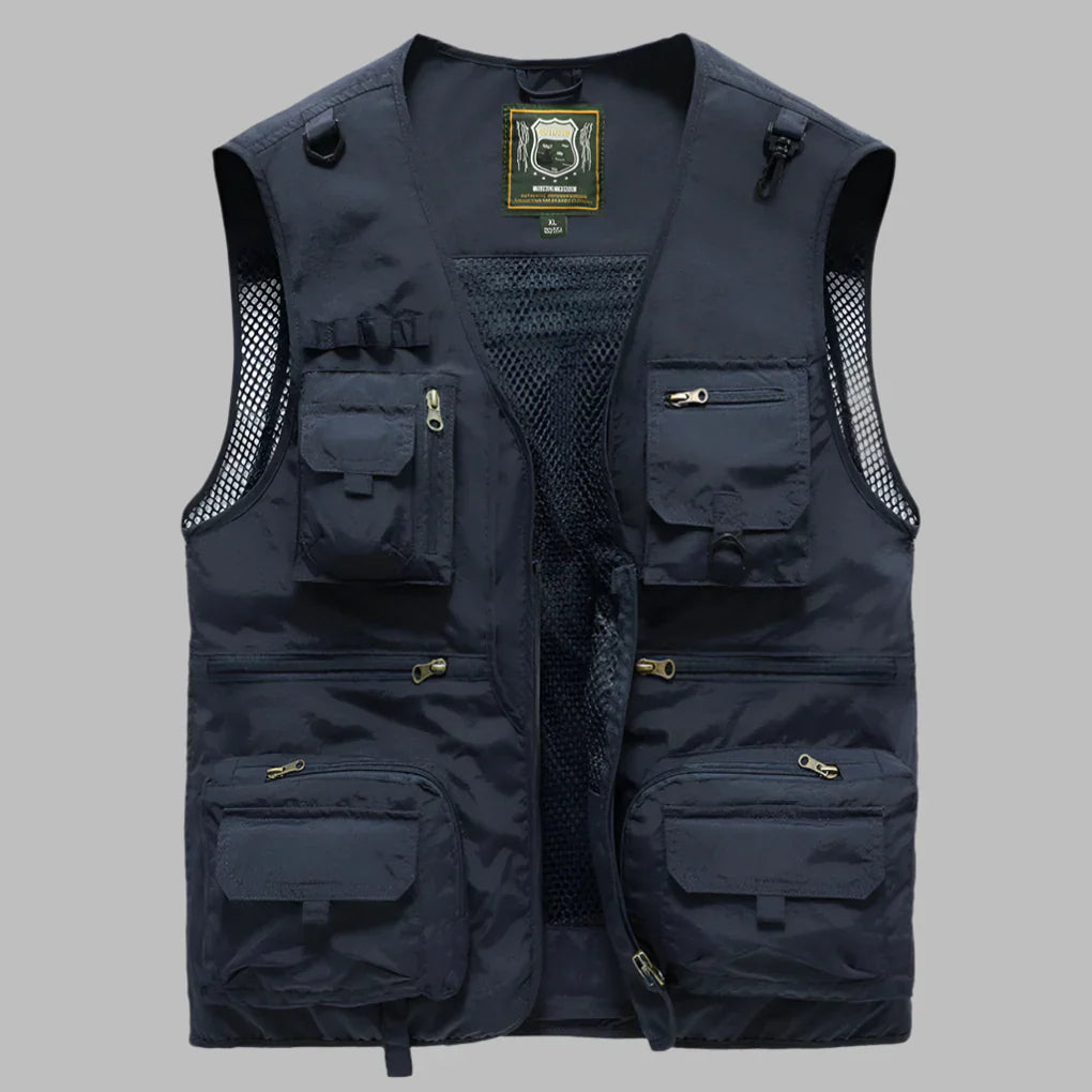 Men's Multi-Pocket Front Zip Utility Vest