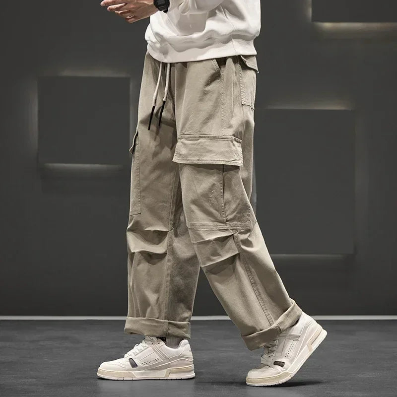 Men’s Multiple Side Pockets Straight Leg Cargo Pants