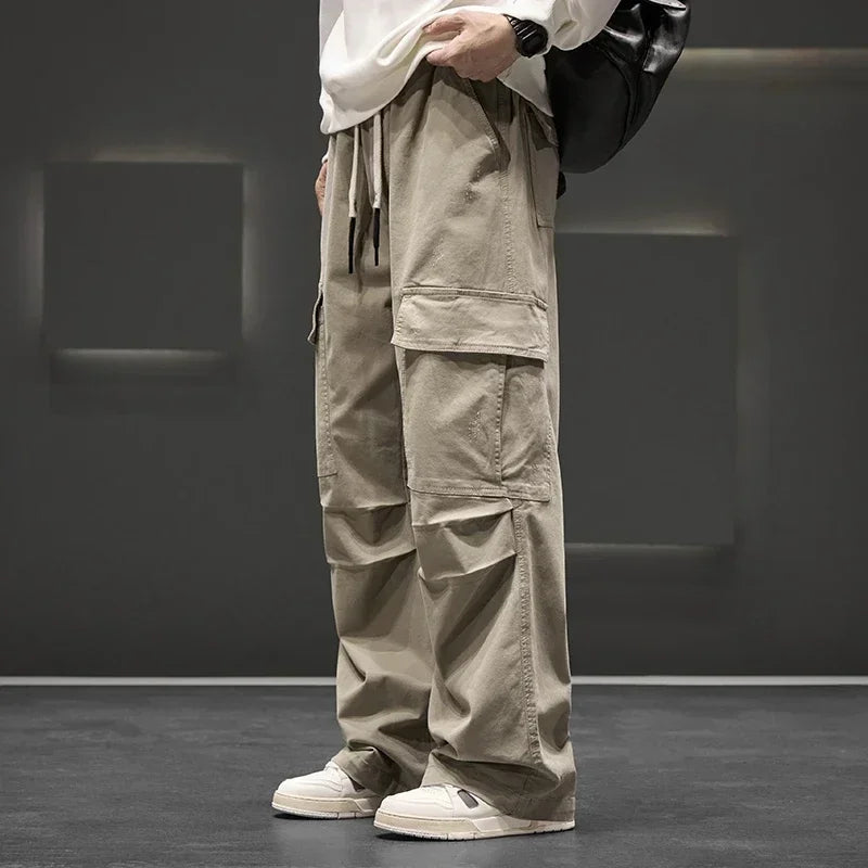 Men’s Multiple Side Pockets Straight Leg Cargo Pants