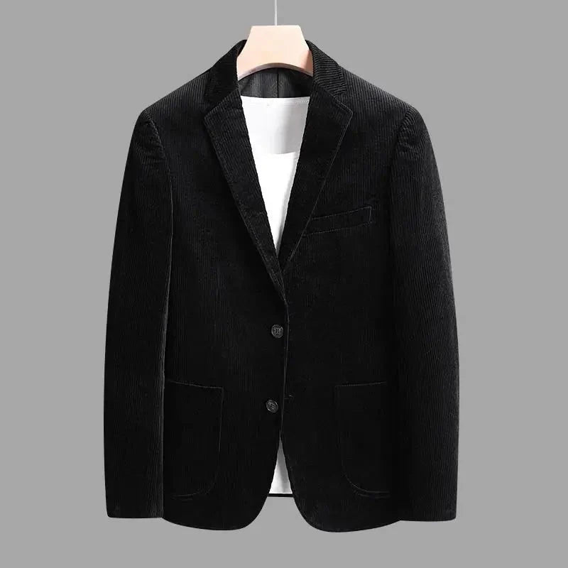 Men’s Notch Lapel Button Front Corduroy Blazer Jacket