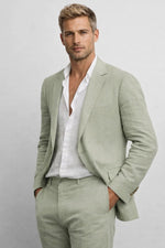 Men's Notch-Lapel Long Sleeve 2-Piece Suit Set