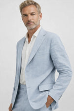 Men's Notch-Lapel Long Sleeve 2-Piece Suit Set