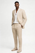 Men's Notch-Lapel Long Sleeve 2-Piece Suit Set
