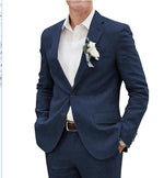 Men's Notch-Lapel Long Sleeve 2-Piece Suit Set