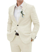 Men's Notch-Lapel Long Sleeve 2-Piece Suit Set