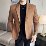 Men’s Notch Lapel Two Button Single Breasted Blazer Jacket
