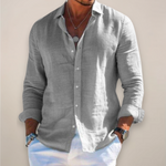 Men's Pointed-Collar Long-Sleeve Button-Up Shirt