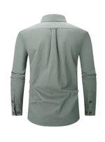 Men's Pointed Collar Long Sleeve Buttoned Pocket Shirt