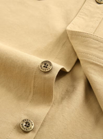 Men's Pointed Collar Long Sleeve Buttoned Pocket Shirt