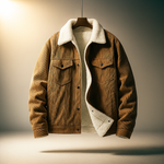 Men's Pointed Collar Snap-Button Corduroy Jacket