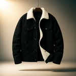 Men's Pointed Collar Snap-Button Corduroy Jacket