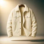 Men's Pointed Collar Snap-Button Corduroy Jacket