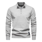 Men’s Quarter Zip Stand Collar Long Sleeve Knit Sweater