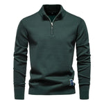 Men’s Quarter Zip Stand Collar Long Sleeve Knit Sweater