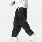 Men’s Ribbed Elastic Waist Loose Fit Lounge Pants