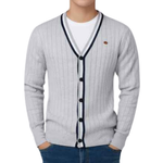 Men’s Ribbed V-Neck Button Front Knit Cardigan