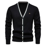Men’s Ribbed V-Neck Button Front Knit Cardigan