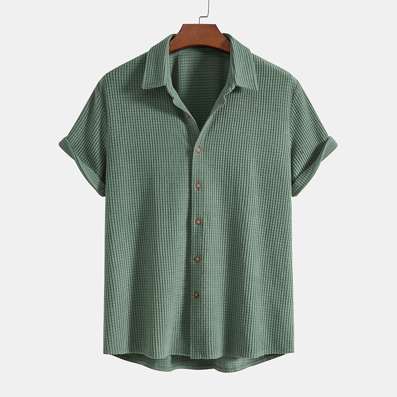 Men’s Short Sleeve Shirt and Drawstring Shorts 2 Piece Set