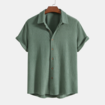 Men’s Short Sleeve Shirt and Drawstring Shorts 2 Piece Set