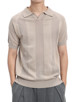 Men's Short Sleeve Vertical Pattern Polo Shirt