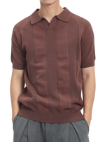 Men's Short Sleeve Vertical Pattern Polo Shirt