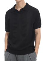 Men's Short Sleeve Vertical Pattern Polo Shirt