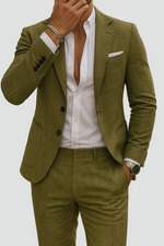 Men's Single Breasted Patch-Pocket 2-Piece Suit Set