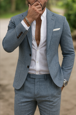 Men's Single Breasted Patch-Pocket 2-Piece Suit Set