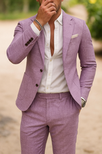 Men's Single Breasted Patch-Pocket 2-Piece Suit Set