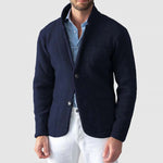 Men's Single-Breasted Patch-Pocket Knit Blazer Jacket