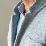 Men's Single-Breasted Patch-Pocket Knit Blazer Jacket