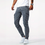 Men’s Slim Fit Cargo Pants with Side Flap Pockets