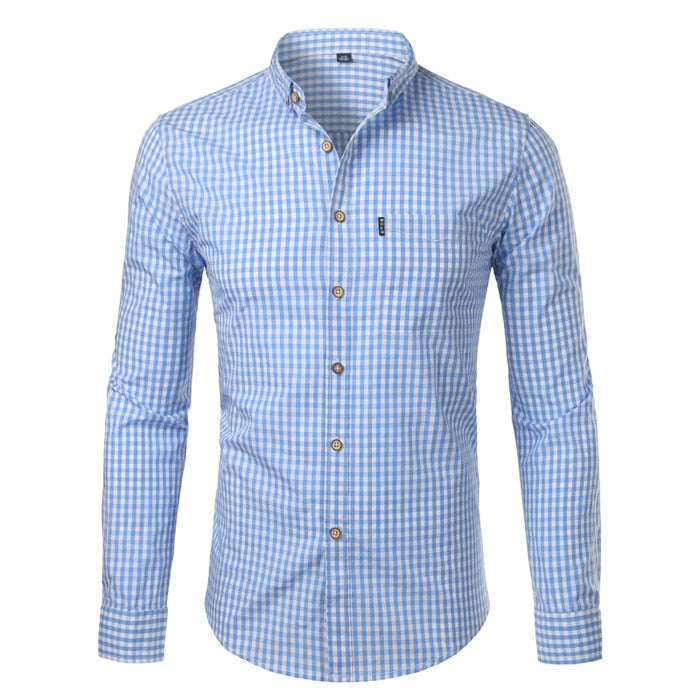 Men’s Slim Fit Checkered Button Down Shirt