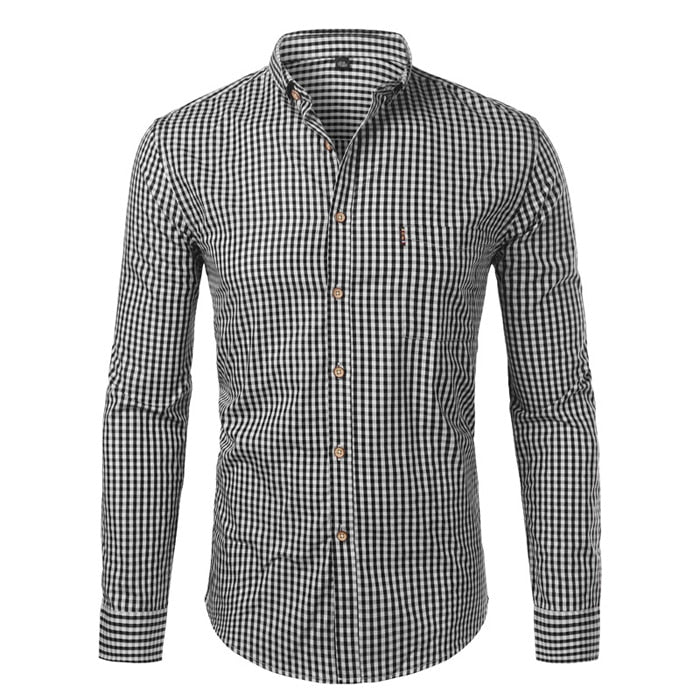 Men’s Slim Fit Checkered Button Down Shirt